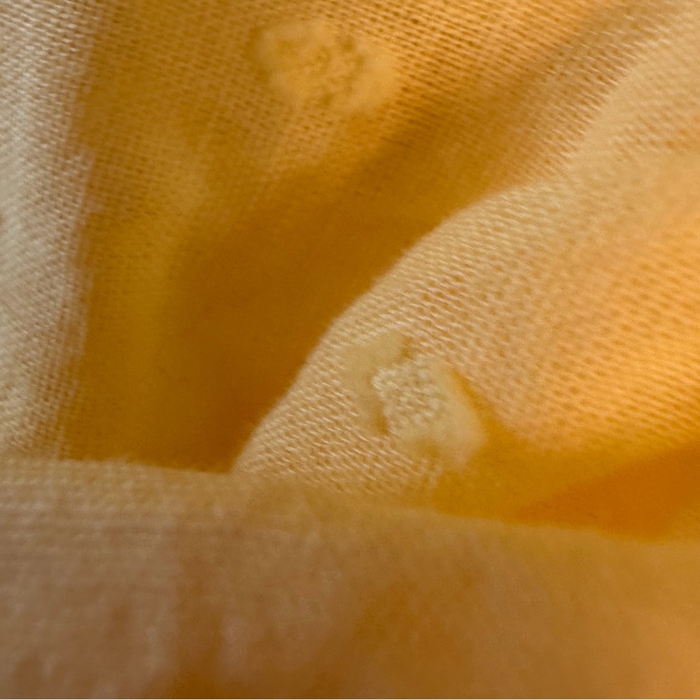 Japna Butter Yellow Swiss Dot Ruffled Cap Sleeve Lace Trim Tiered Mini Dress L - Picture 10 of 14